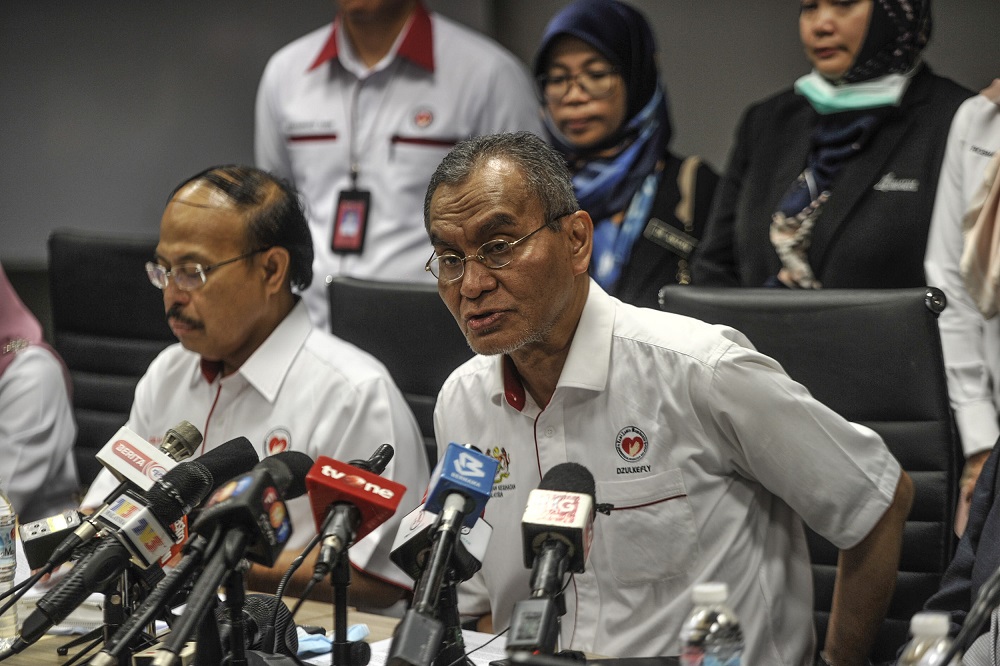 Health Minister Datuk Seri Dzulkefly Ahmad speaks to the media during a press conference after his visit to KLIA and KLIA 2 in Sepang January 27, 2020. u00e2u20acu201d Picture by Shafwan Zaidon
