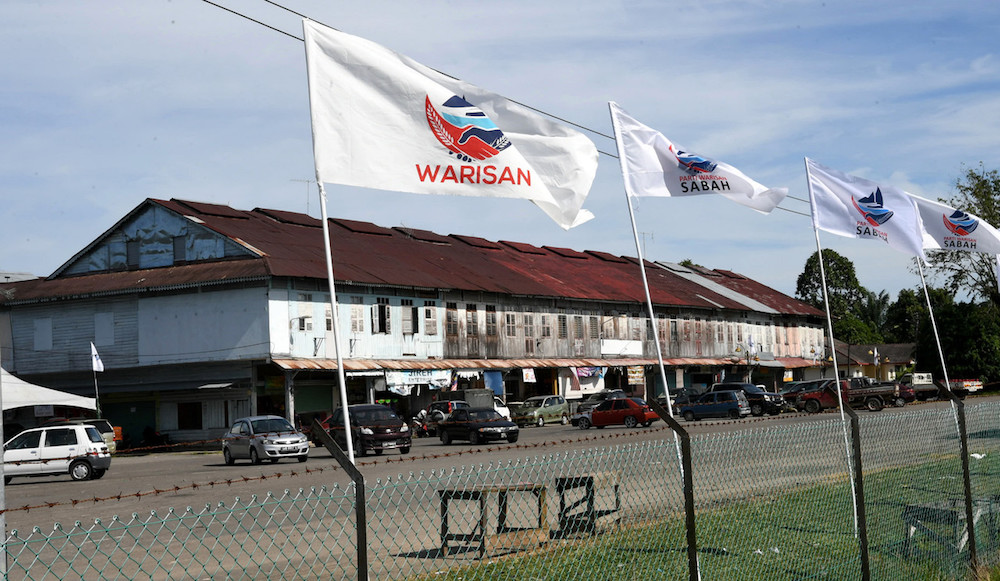 Warisan flags are seen in Membakut Old Town January 7, 2020 ahead of the Kimanis by-election on January 18. u00e2u20acu201d Bernama pic