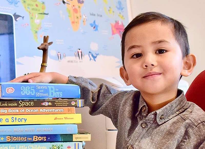 Muhammad Haryz Nadzim Mohd Hilmy Naim started reading himself bedtime stories from the age of two. u00e2u20acu201d Picture via Facebook/aniraaasyikin