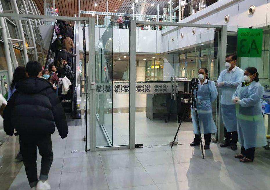 Travellers being screened by Health Ministry officials at the Kuala Lumpur International Airport January 23, 2020. u00e2u20acu201d Picture via Facebook/ Noor Hisham Abdullah