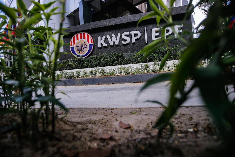 The Employees Provident Fund (EPF) logo is seen at its headquarters on Jalan Raja Laut January 22, 2020. — Picture by Hari Anggara