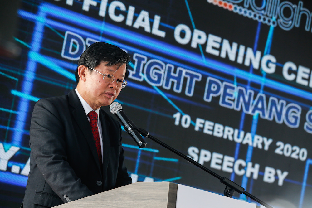Penang Chief Minister Chow Kon Yeow delivers his speech during the opening ceremony of Dialight Penang Plant in Juru February 10, 2020. u00e2u20acu201d Picture by Sayuti Zainudin