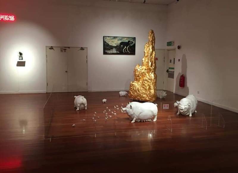 Art installation from artist Ahmad Fuad Osmanu00e2u20acu2122s solo exhibition before it was removed. u00e2u20acu201d Picture courtesy of Facebook/Ahmad Fuad Osman