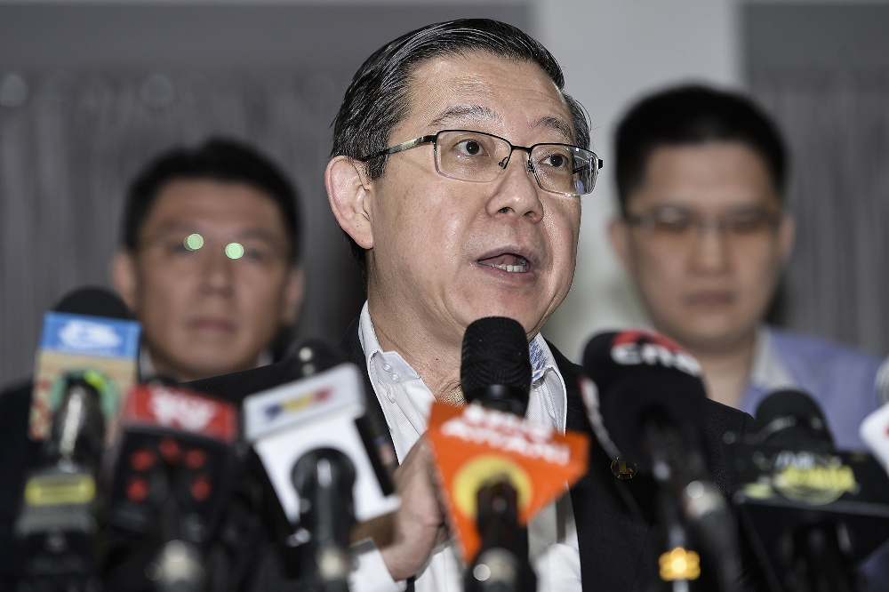 DAP secretary-general Lim Guan Eng speaks during DAP press conference at their headquarters on February 24, 2020. u00e2u20acu201d Picture by Miera Zulyana