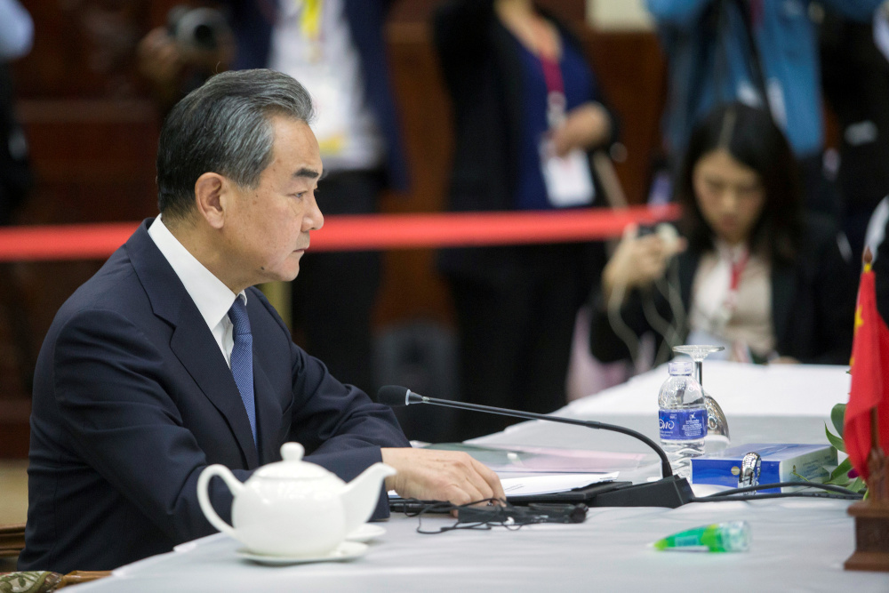 Chinau00e2u20acu2122s Foreign Minister Wang Yi speaks to foreign ministers of Asean during an emergency meeting on the Covid-19 outbreak in Vientiane, Laos February 20, 2020. u00e2u20acu201d Reuters pic 