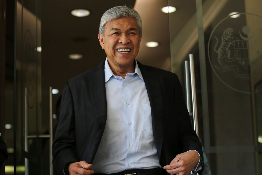 Asked about the Yang di-Pertuan Agong’s planned meeting with the leaders of all political parties, Datuk Seri Ahmad Zahid Hamidi said he is still awaiting official confirmation. ― Picture by Yusof Mat Isa