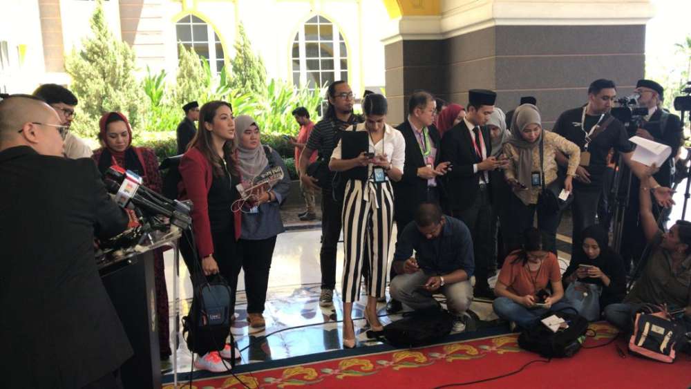 Media practitioners were allowed into Istana Negara today without the usual dress code of either traditional wear or lounge suit for guests and visitors. u00e2u20acu2022 Picture by Radzi Razak