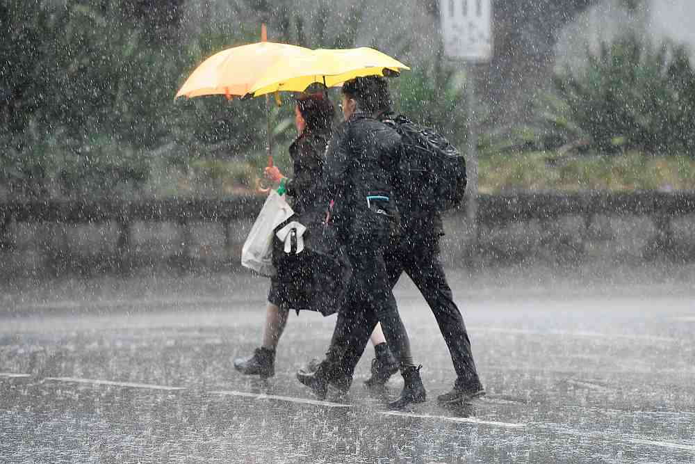 Pedestrians hold umbrellas as they walk in heavy rain in Sydney's CBD, Australia, January 17, 2020. u00e2u20acu201d AAP Image/Bianca De Marchi pic via Reuters