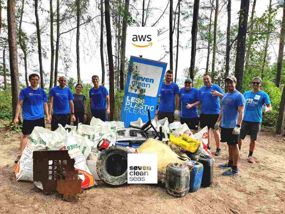 The Seven Clean Seasu00e2u20acu2122 team has collected 50,000 kilogrammes of plastic waste from Singaporeu00e2u20acu2122s coastlines since they first began two years ago. u00e2u20acu2022 Picture via Facebook/Seven Clean Seas