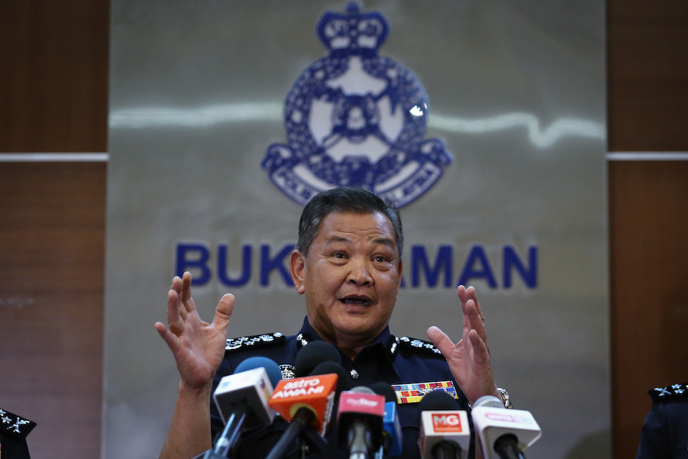 IGP Tan Sri Abdul Hamid Bador says people are now aware that the government's main objective of implementing the MCO is to break the Covid-19 chain of infection in the country. — Picture by Yusof Mat Isa