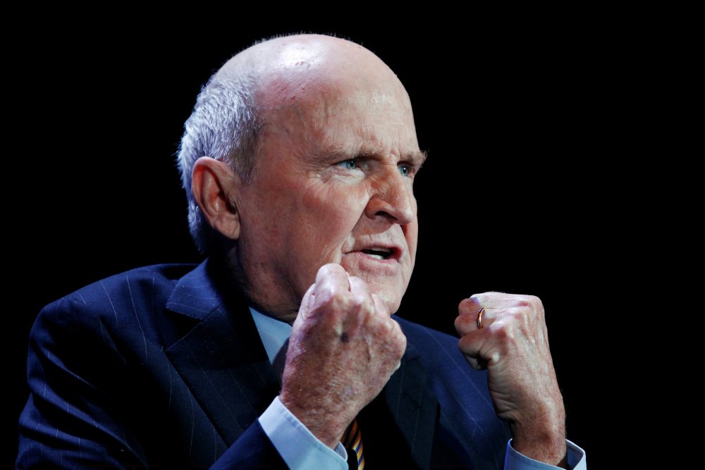Former CEO of General Electric, Jack Welch, speaks during the World Business Forum in New York October 5, 2010. u00e2u20acu2022 Reuters pic