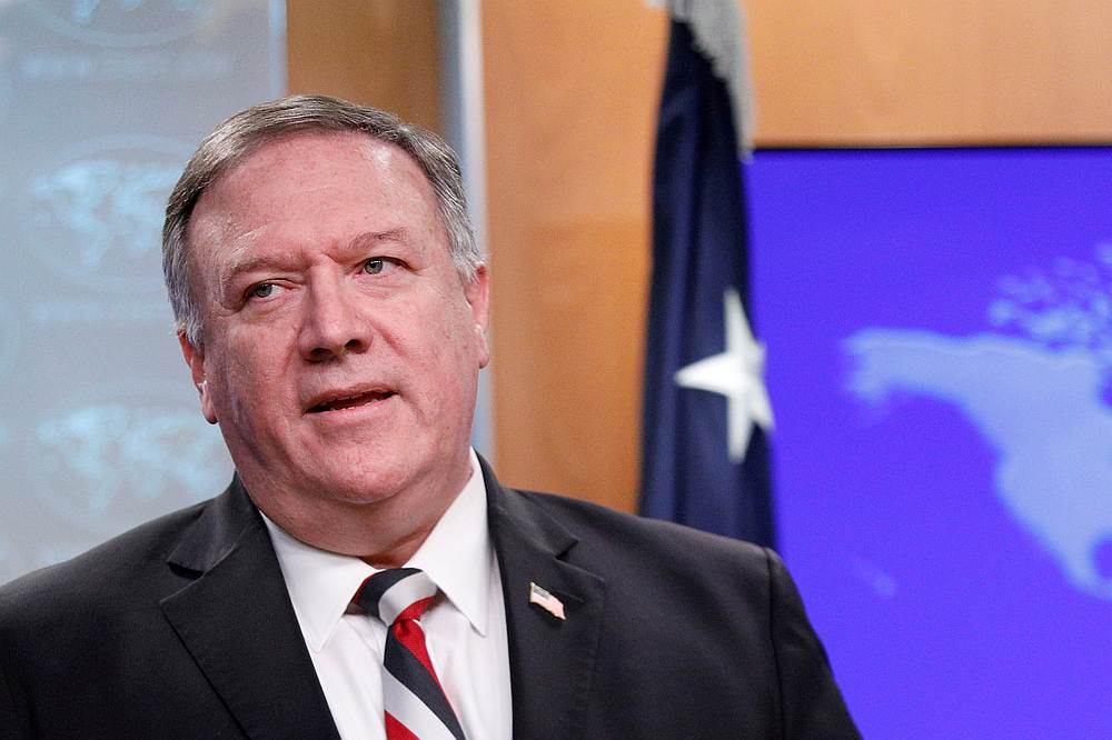 US Secretary of State Mike Pompeo delivers remarks during a news conference at the State Department in Washington March 17, 2020. u00e2u20acu201d Reuters pic 
