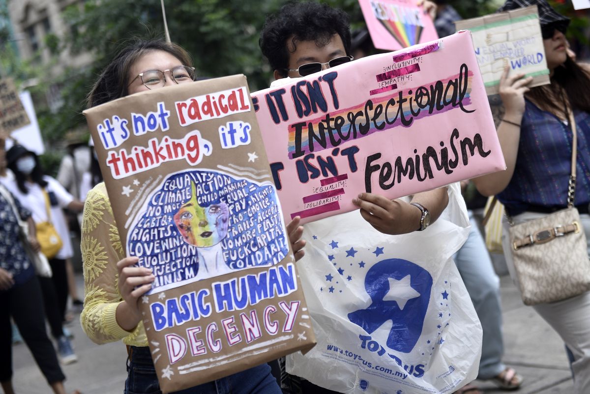 Demonstrators take part in Women's March Malaysia 2020, in conjunction with International Women's Day in Kuala Lumpur March 8, 2020. ― Picture by Miera Zulyana