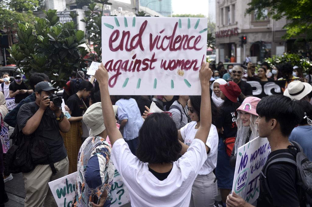 Demonstrators take part in Women's March Malaysia 2020, in conjunction with International Women's Day in Kuala Lumpur March 8, 2020. u00e2u20acu2022 Picture by Miera Zulyana