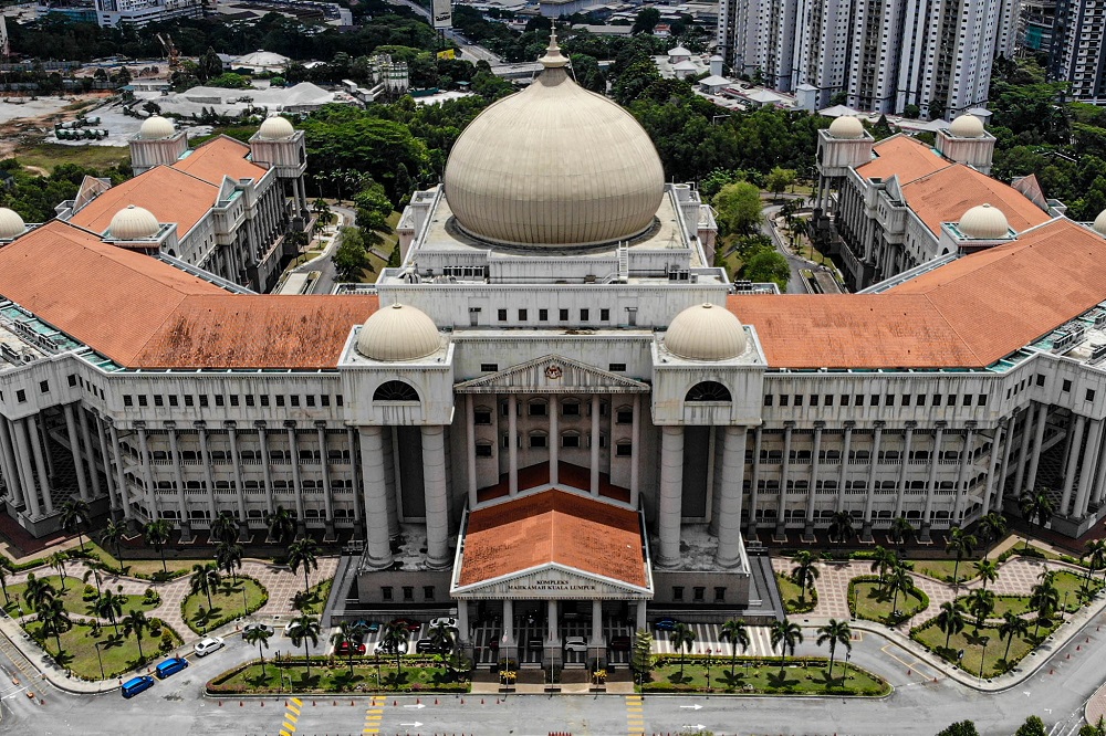 An aerial view of the Kuala Lumpur High Court April 23, 2020. — Picture by Hari Anggara
