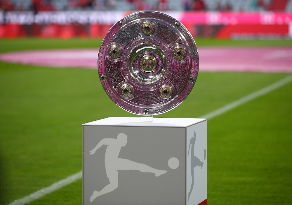 General view of the Bundesliga trophy on display inside the stadium before the match between Bayern Munich and Hertha Berlin at the Allianz Arena in Munich August 16, 2019. u00e2u20acu201d Reuters pic