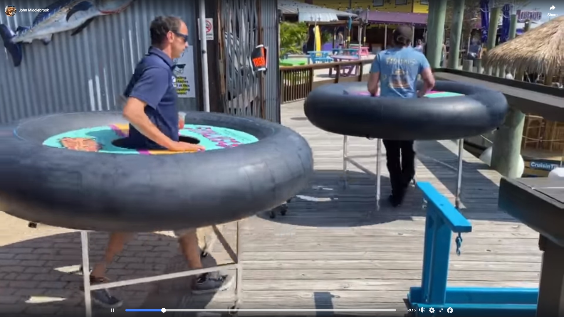 Keep rolling: The clever invention named Bumper Tables was created by an event management company as a response to the coronavirus pandemic. u00e2u20acu201dScreengrab from Facebook/John Middlebrook