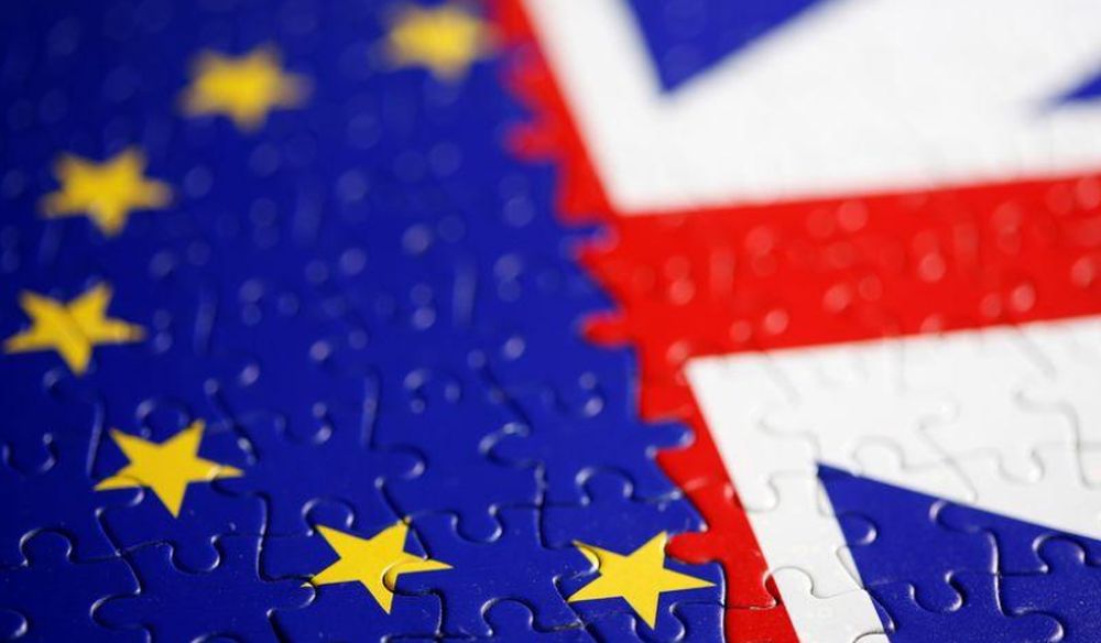 Puzzle with printed EU and UK flags is seen in this illustration taken November 13, 2019. u00e2u20acu201d Reuters pic