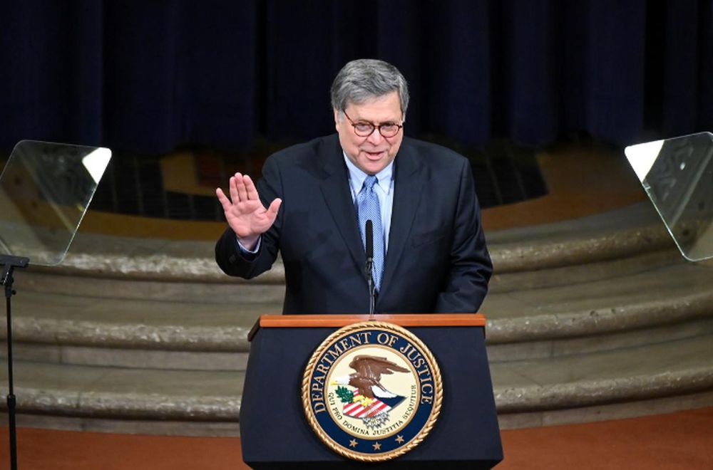 US Attorney General William Barr delivers remarks at the US Department of Justice National Opioid Summit in Washington, US, March 6, 2020. u00e2u20acu201d Reuters pic