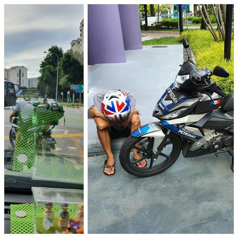 Singaporean citizen, Kelvin Tay helped the sick Grab rider off the road and offered to send his last delivery of the day. u00e2u20acu201d Picture via Facebook/KelvinTay