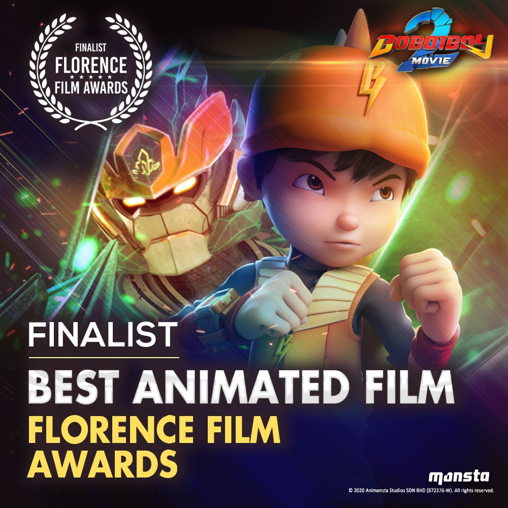 Boboiboy Movie 2 is up for Best Animated Film for the month of June at the Florence Film Awards. — Picture courtesy of Facebook/ BoBoiBoy