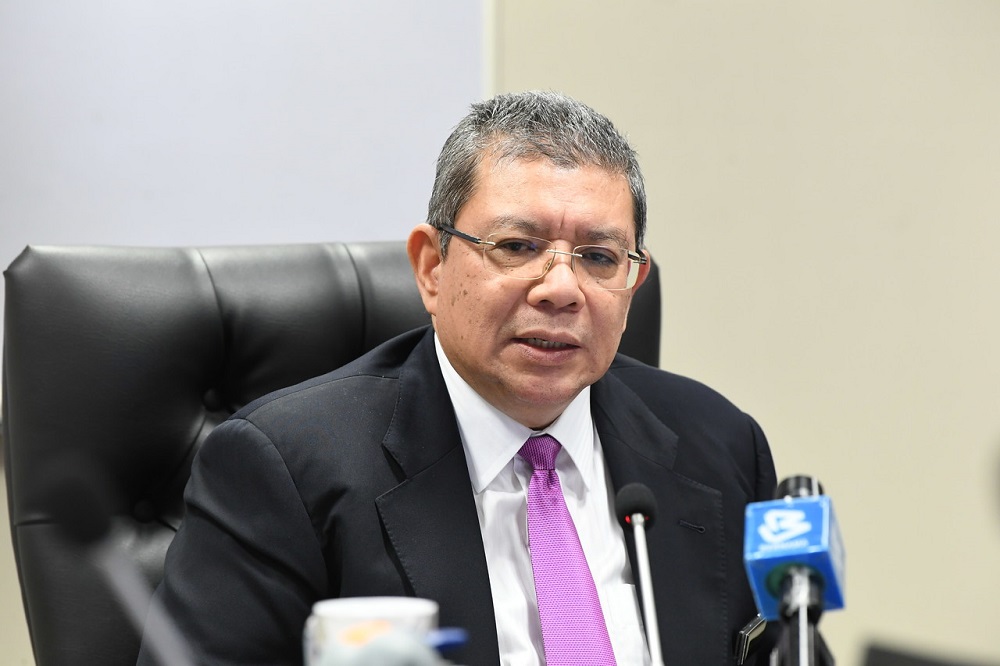 Communications and Multimedia Minister Datuk Saifuddin Abdullah speaks during a press conference at his office in Putrajaya June 9, 2020. u00e2u20acu201d Bernama pic