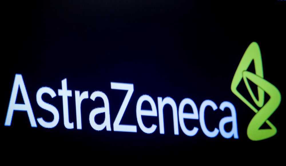 The company logo for pharmaceutical company AstraZeneca is displayed on a screen on the floor at the New York Stock Exchange (NYSE) in New York, US, April 8, 2019. — Reuters pic