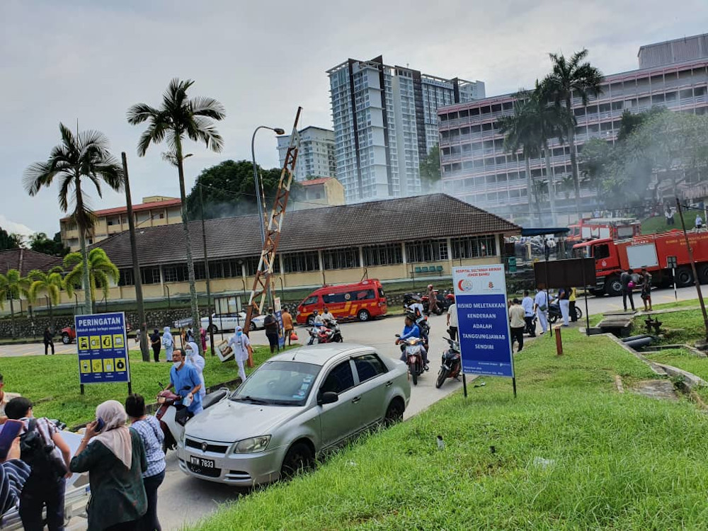 A fire broke out at Sultanah Aminah Hospital in Johor Baru June 28, 2020. u00e2u20acu201d Picture via social media