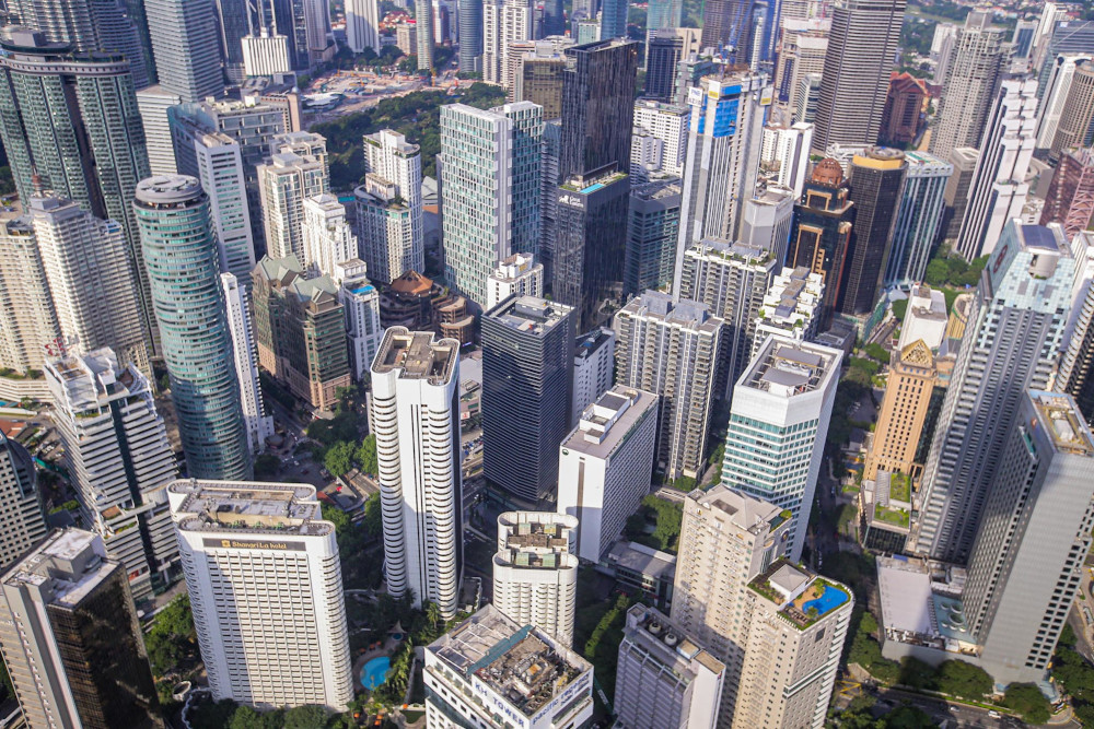 A bird's-eye view of Kuala Lumpur July 8, 2020. — Picture by Hari Anggara