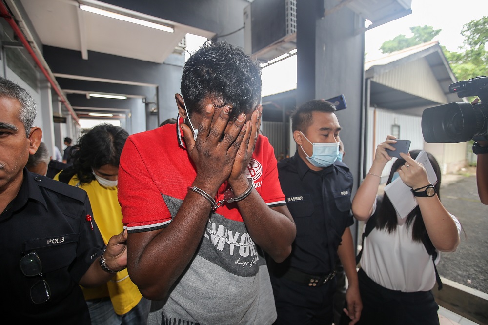 M. Sugu, 29, the husband of Malaysian YouTube sensation S. Pavithra, is seen at the Magistrate Court in Ipoh July 24, 2020. u00e2u20acu201d Picture by Farhan Najib