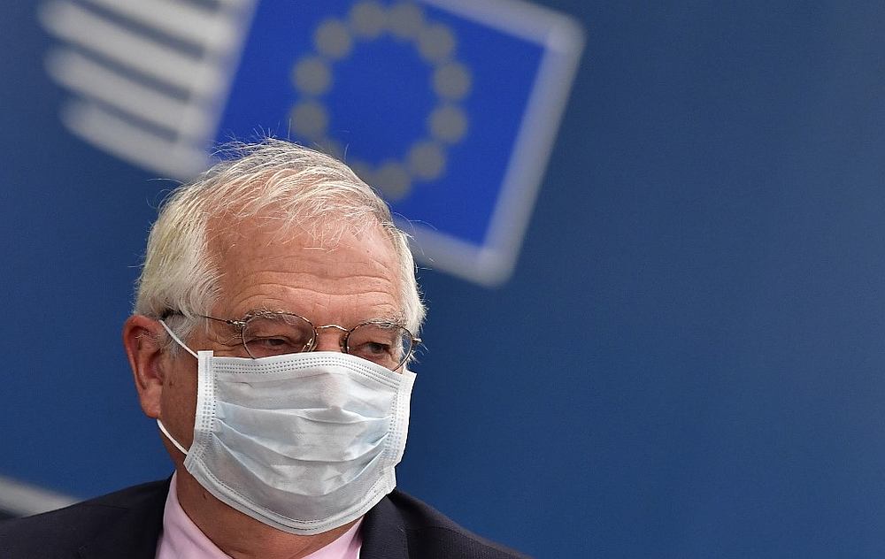 European Union High Representative for Foreign Affairs and Security Policy Josep Borrell arrives for a European Union Council in Brussels on July 17, 2020. u00e2u20acu201d AFP pic