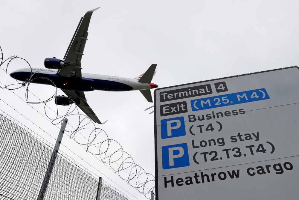 In this file photo taken May 10, 2020, a British Airways passenger jet comes in to land at London Heathrow Airport in west London. u00e2u20acu201d AFP pic