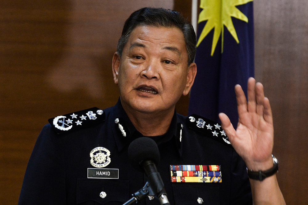 Inspector-General of Police, Tan Sri Abdul Hamid Bador speaks during a press conference at Bukit Aman headquarters July 10,2020. u00e2u20acu201d Picture by Miera Zulyana