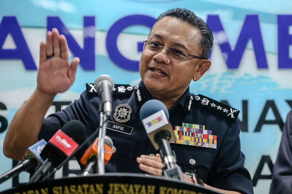 Bukit Aman Commercial Crimes Investigation Department acting director Commissioner Datuk Saiful Azly Kamaruddin speaks during a press conference in Kuala Lumpur July 16, 2020. u00e2u20acu2022 Picture by Firdaus Latif