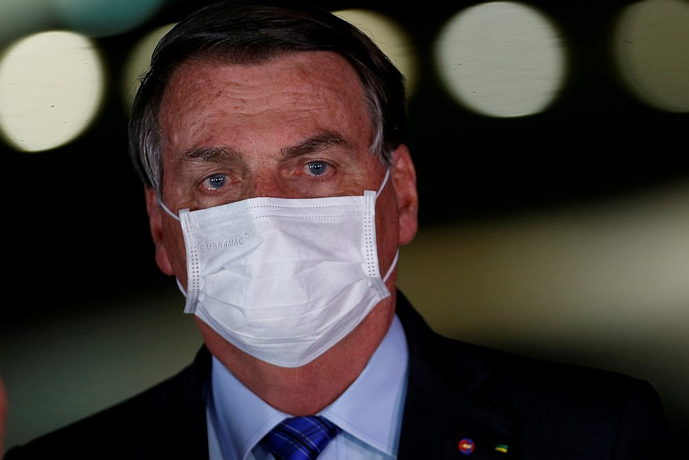 Brazil's President Jair Bolsonaro looks on during a press statement at the Alvorada Palace in Brasilia, Brazil August 12, 2020. u00e2u20acu201d Reuters pic