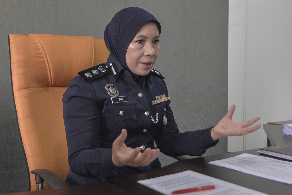 Bukit Aman sexual, women, and child investigation division principal assistant director, Superintendent Siti Kamsiah Hassan speaks to Malay Mail during an interview in Kuala Lumpur August 18, 2020 ― Picture by Shafwan Zaidon