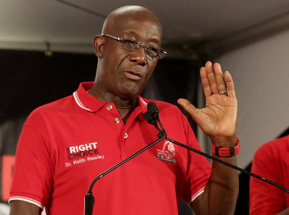 Trinidad and Tobago Prime Minister Keith Rowley addresses the audience while claiming victory for his ruling party in a general election in Port of Spain, Trinidad and Tobago August 10, 2020. u00e2u20acu201d Reuters pic