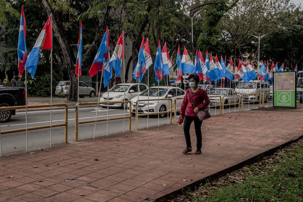 Party flags are seen in the run-up to the Sabah state election in Kota Kinabalu, Sabah September 20, 2020. u00e2u20acu201d Picture by Firdaus Latif