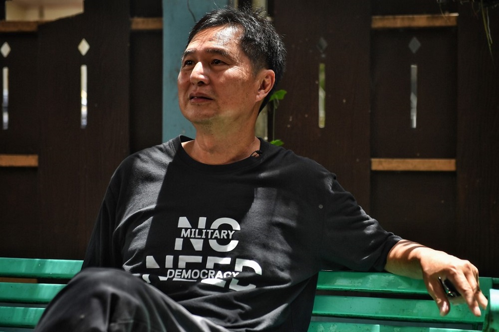 Activist Somyot Prueksakasemsuk, who was jailed on lese majeste charges, during an interview with AFP at his home in Bangkok September 7, 2020. u00e2u20acu201d AFP pic  