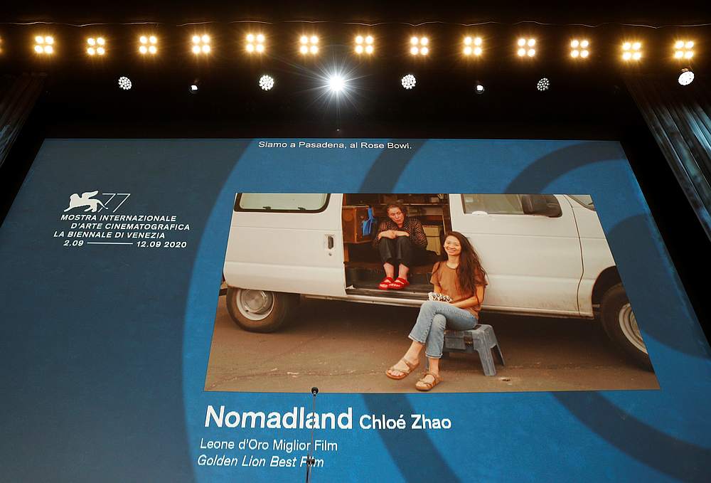 Director Chloe Zhao wins the Golden Lion award for Best Film 'Nomadland' at the 77th Venice Film Festival, Venice, Italy September 12, 2020. u00e2u20acu201d Reuters pic
