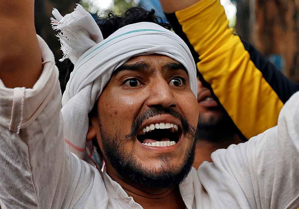 A demonstrator shouts slogans during a protest after the death of a rape victim inside the premises of Safdarjung Hospital in New Delhi, India, September 29, 2020. u00e2u20acu201d Reuters pic