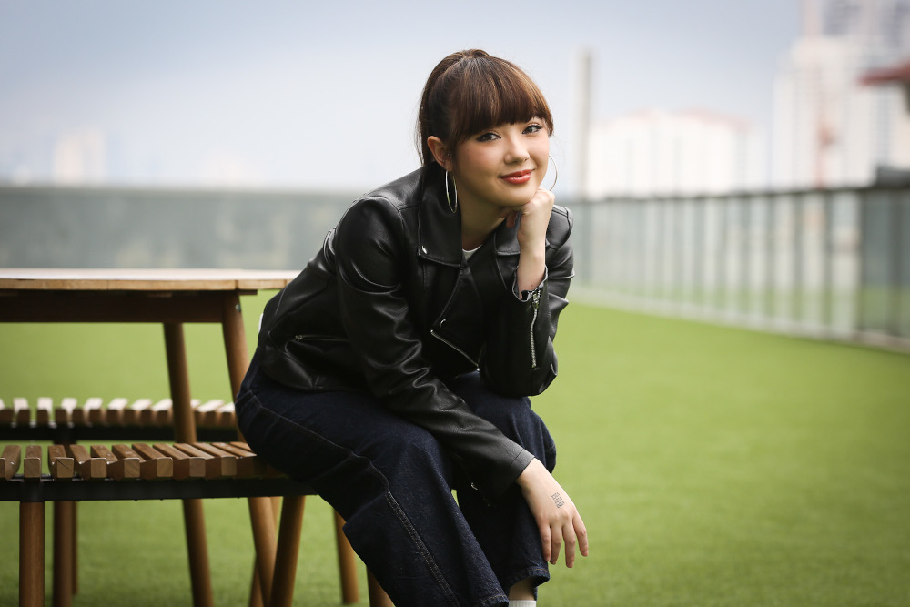 Red Records Artist Jannine Weigel poses for a picture after a press conference at the Universal Music in Petaling Jaya September 11, 2020. — Picture by Yusof Mat Isa