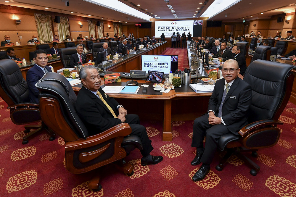 Prime Minister Tan Sri Muhyiddin Yassin chairs the Cabinet Committee on National Food Security Policy meeting in Putrajaya, September 8, 2020. u00e2u20acu201d Bernama pic
