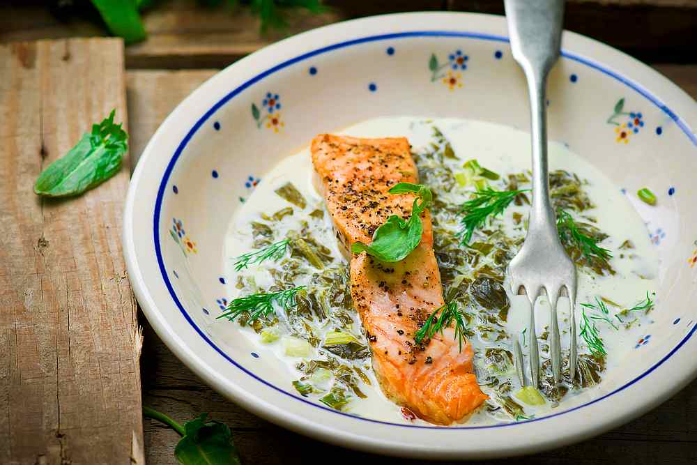 The legendary salmon with sorrel sauce dish was launched in 1963. u00e2u20acu201d zoryanchik / Shutterstock pic via AFP