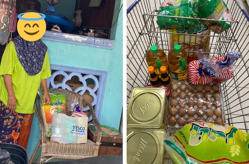 Imran spent his birthday distributing food items to two B40 families near his house in Klang. u00e2u20acu201d Picture via Imran Shah Misman