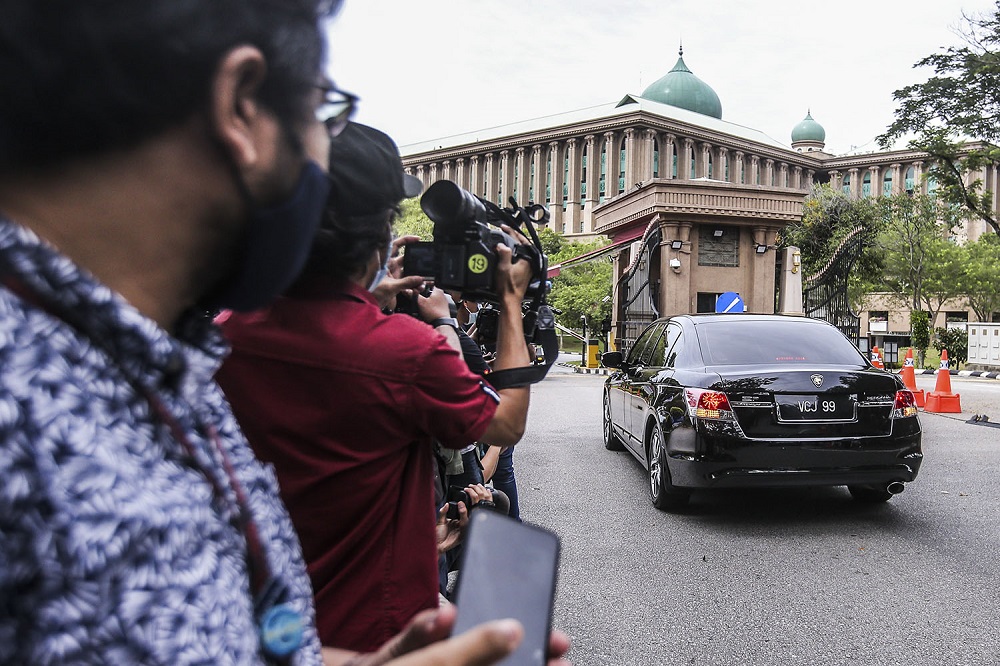 Senior Minister Datuk Seri Azmin Ali arrives at the Prime Minister’s Office in Putrajaya October 23, 2020. — Picture by Hari Anggara