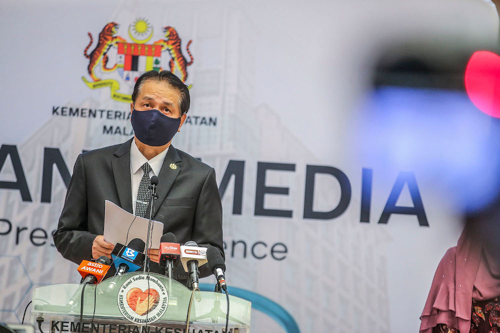 Health Director-General Tan Sri Dr Noor Hisham speaking during the Covid-19 press conference at the Ministry of Health October 19, 2020. u00e2u20acu201d Picture by Hari Anggara
