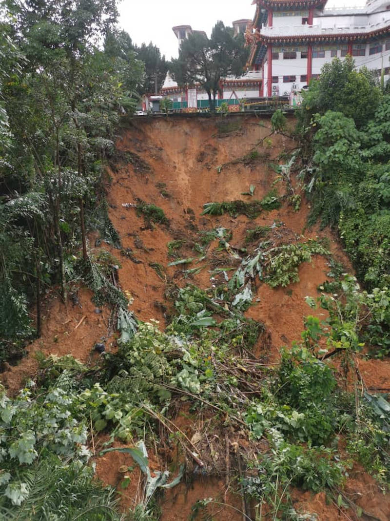 A picture shared by a resident from the apartment shows the damage brought about by the landslide on Thursday night. 