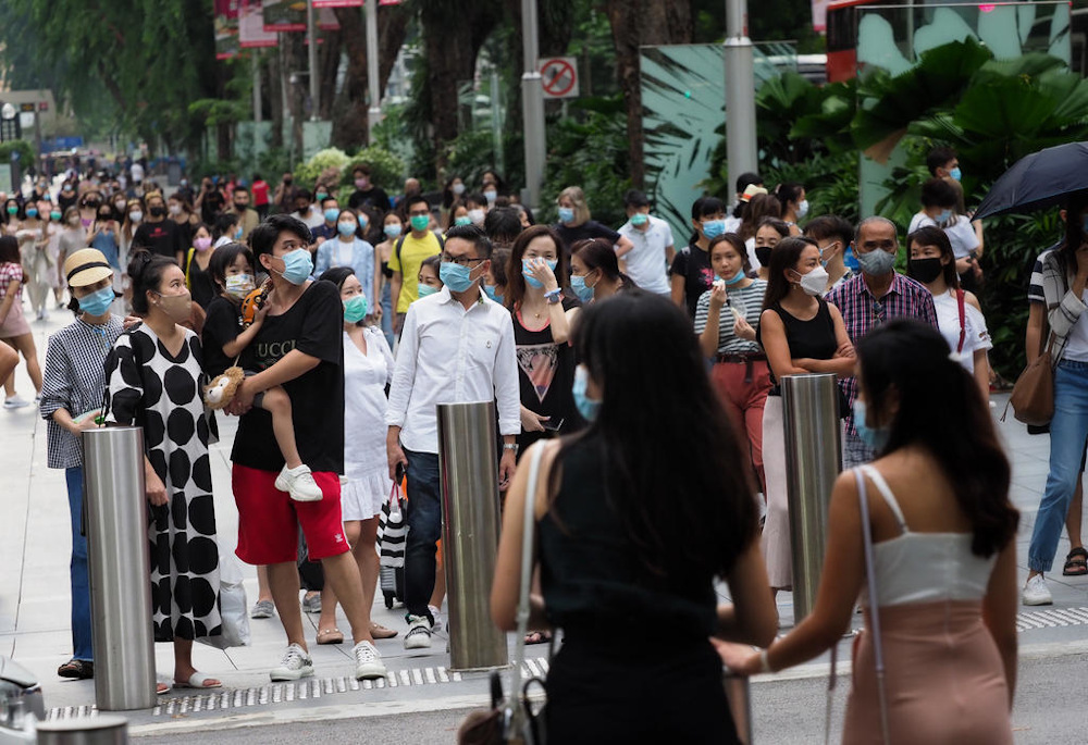 People wear face masks during the outbreak of coronavirus disease (Covid-19) in Singapore. u00e2u20acu201d TODAY pic