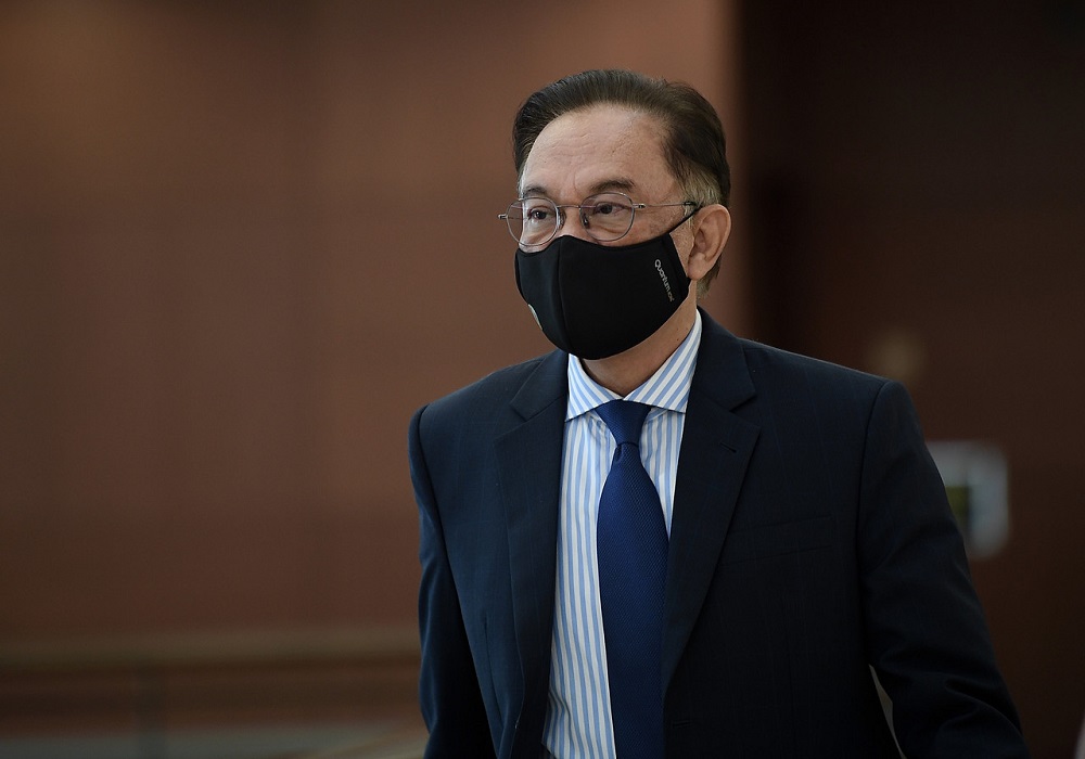 Opposition leader Datuk Seri Anwar Ibrahim at Parliament in Kuala Lumpur November 16, 2020. u00e2u20acu201d Bernama pic